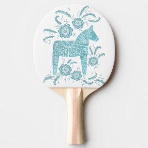Svenska Dala Horse Teal Grönt Folk Art Pingisracket