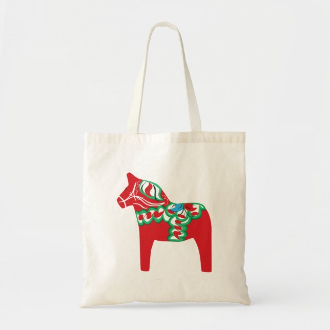 Svenska Dala Horse Tote Bag Tygkasse (Framsidan)