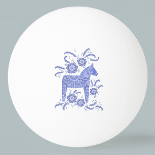 Svenska Dala Horse Väldigt Peri Blue Folk Art Pingisboll