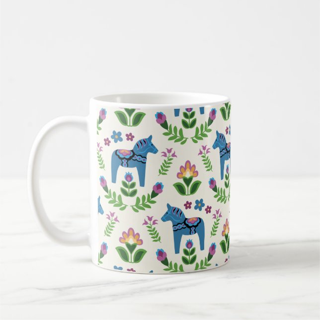 Svenska Dala Horses Blue Kaffemugg (Vänster)