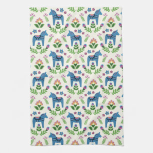 Svenska Dala Horses Blue Kökshandduk