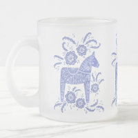 Svenska Dala Horses Periwinkle Blue and White