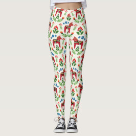 Svenska Dala Horses Red Leggings