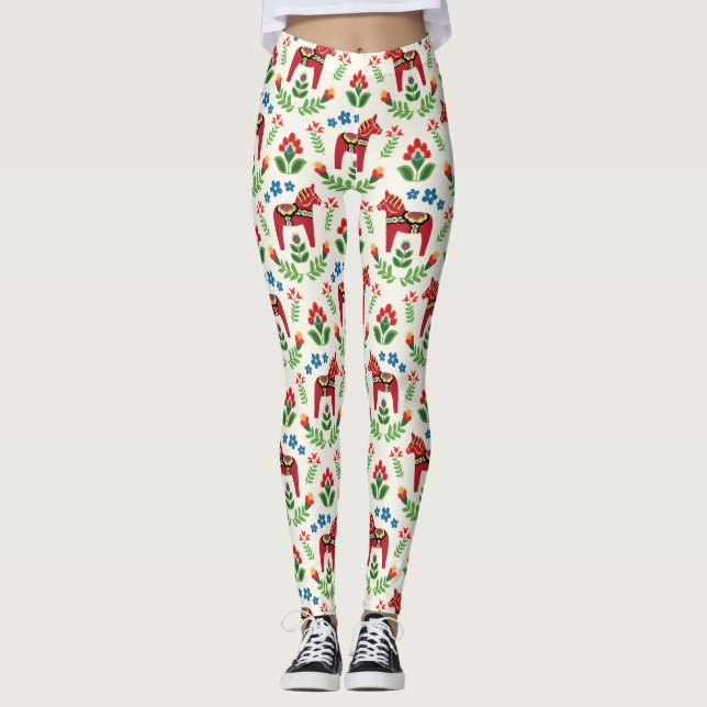 Svenska Dala Horses Red Leggings (Framsida)