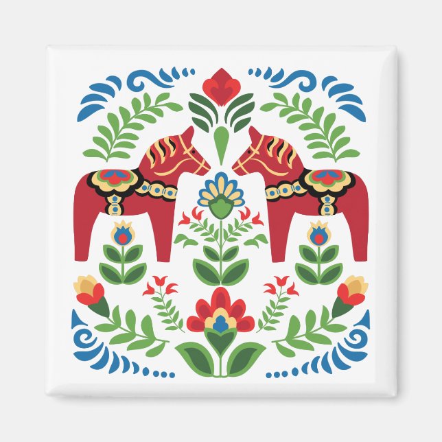 Svenska Dala Horses Red Magnet (Framsidan)