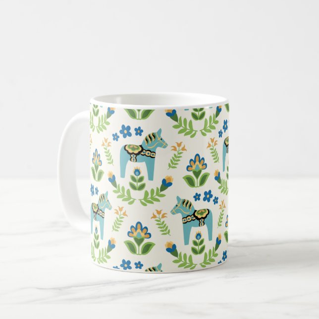 Svenska Dala Horses Teal Kaffemugg (Framsida vänster)