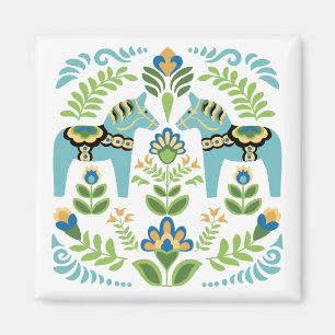 Svenska Dala Horses Teal Magnet