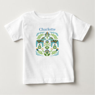 Svenska Dalahästar Teal Personlig T Shirt