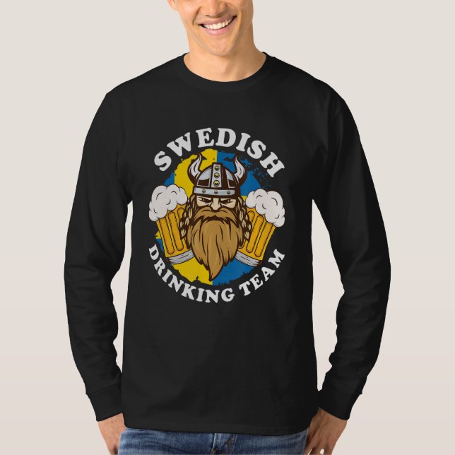 Svenska dricksvattenteam Beer Alcohol Party Flagga T Shirt (Framsida)