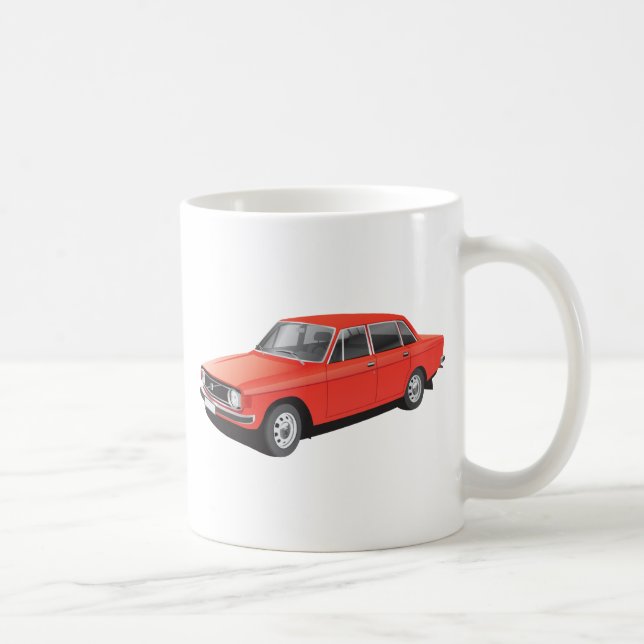 Svenska familjebilar från tidigt 70-talet (röd) kaffemugg (Höger)