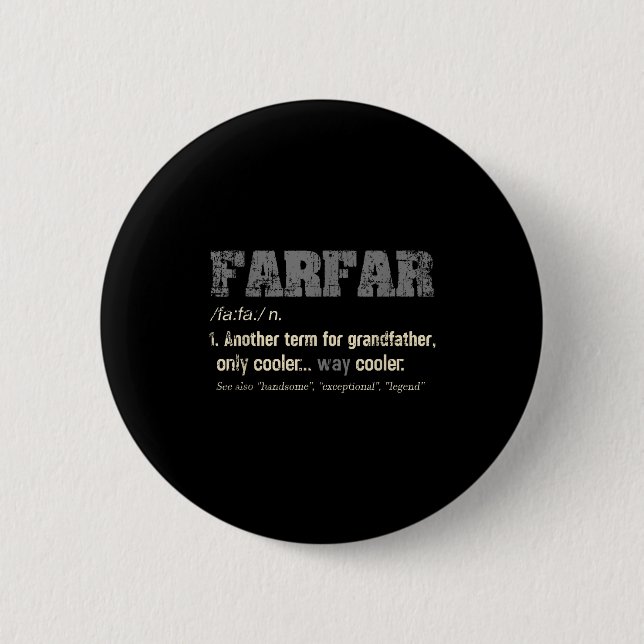 Svenska Farfar Rolig Definition Farfar Present Knapp (Framsida)