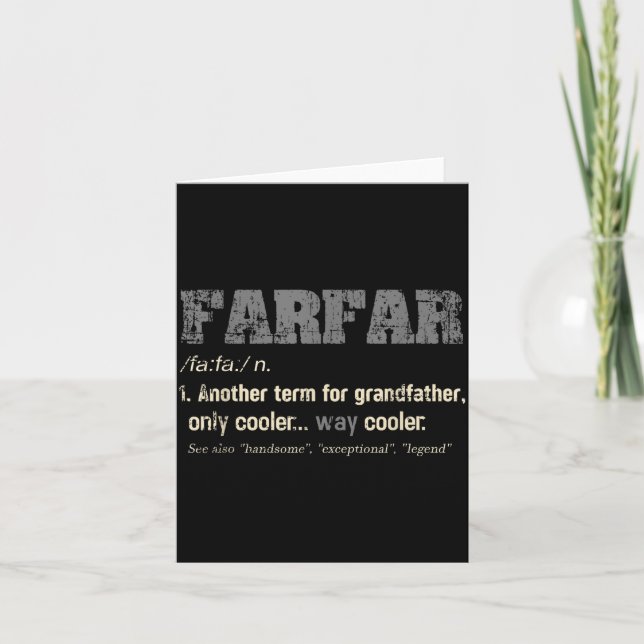 Svenska Farfar Rolig Definition Farfar Present Kort (Framsida)