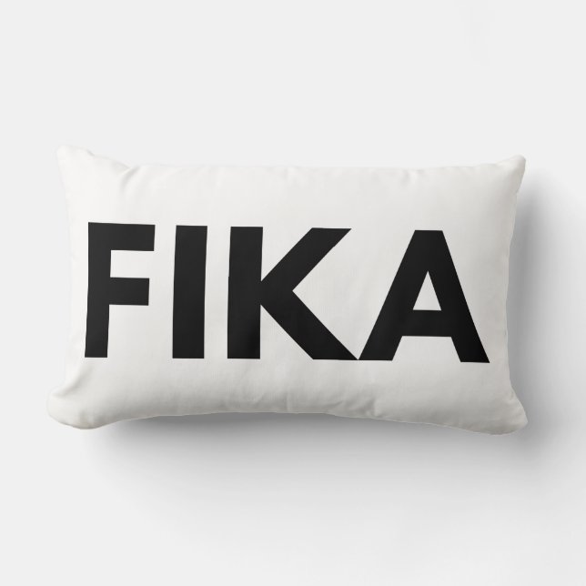 Svenska FIKA Bold Black and White Lumbarkudde (Framsida)
