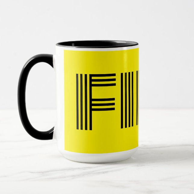 Svenska Fika Gult och Black Mugg (Vänster)