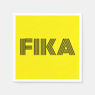 Svenska Fika Gult och Black Pappersservett