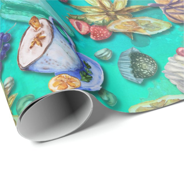 Svenska Fika inspirerade till papper förpackning Presentpapper (Rullad Hörn)