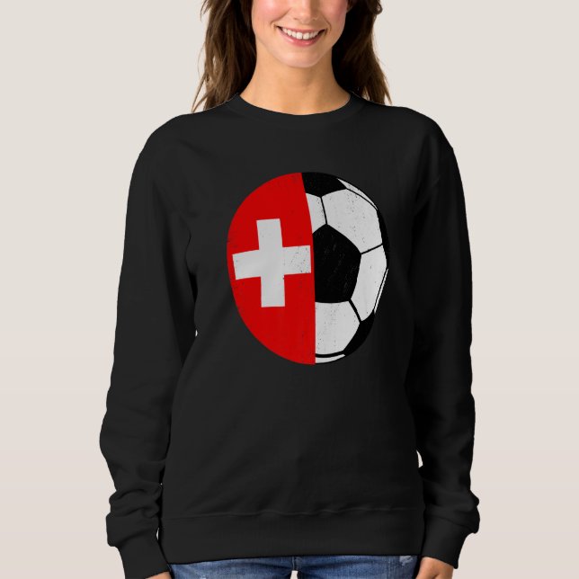 Svenska flagg fotbollsfans fotboll Schweiz T Shirt (Framsida)