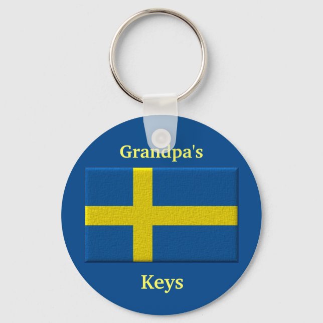 Svenska Flagga anpassade namn eller familjemedlem Nyckelring (Framsida)