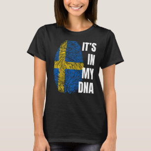 Svenska Flagga Dna Fingerprint Sverige T Shirt