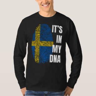 Svenska Flagga Dna Fingerprint Sverige T Shirt
