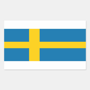 Svenska Flagga, Flagga av Sverige Rektangulärt Klistermärke