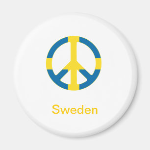 Svenska Flagga fredssymbol Magnet