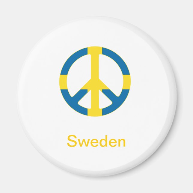Svenska Flagga fredssymbol Magnet (Framsidan)
