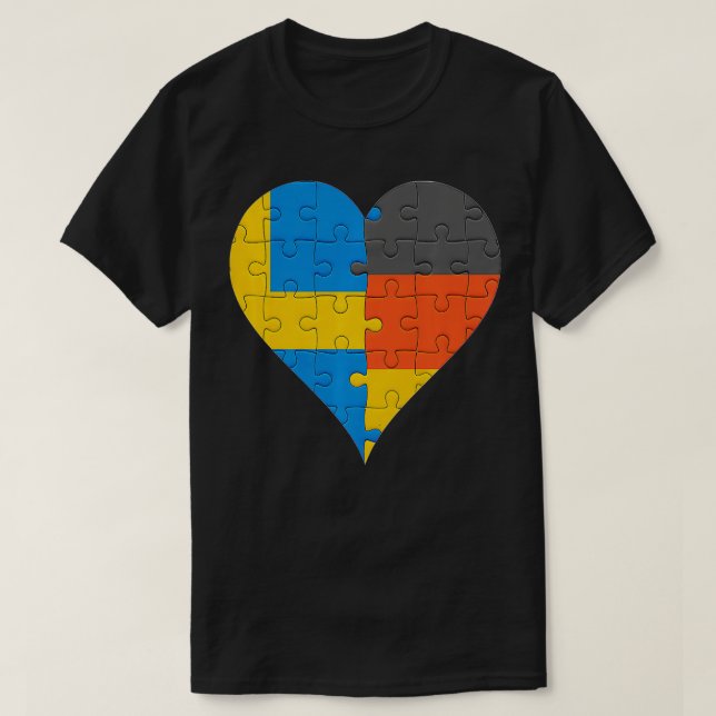 Svenska Flagga Heart-bakvägskjorta  T Shirt (Design framsida)