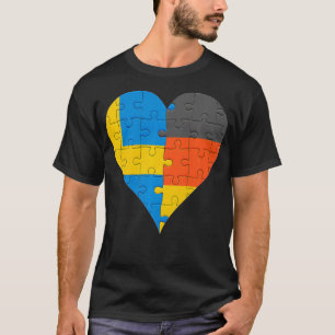 Svenska Flagga Heart-bakvägskjorta  T Shirt