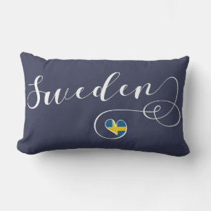 Svenska Flagga Heart, Sverige Lumbarkudde