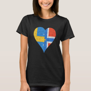 Svenska Flagga Heart T Shirt