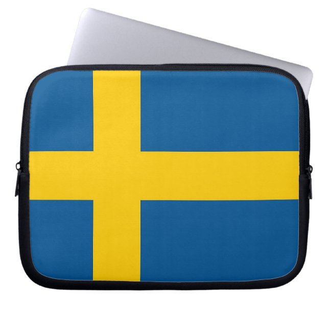 Svenska Flagga Laptop sleeve (Framsidan)