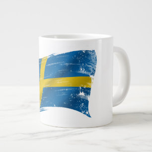 Svenska Flagga målad Jumbo Mugg