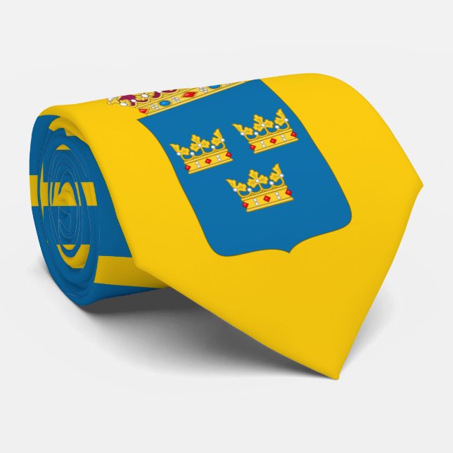 Svenska Flagga och Jacka av Arm, Flagga av Sverige Slips (Rullad)