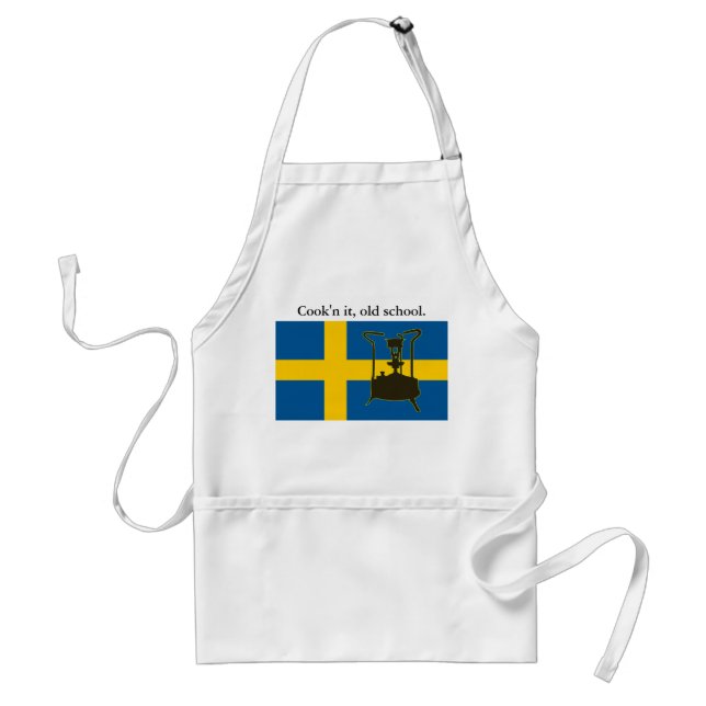 Svenska flagga- och paraffintryckfat förkläde (Framsidan)