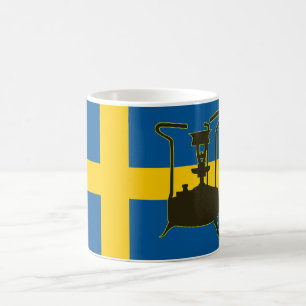 Svenska flagga- och paraffintryckfat kaffemugg