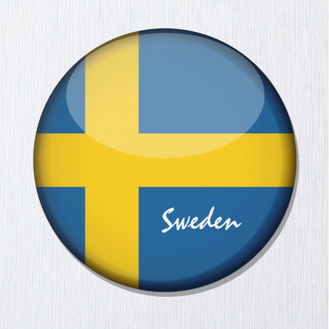 Svenska flagga- och Sverige-helgdag, resor/sport Magnet (Skapare uppladdad)