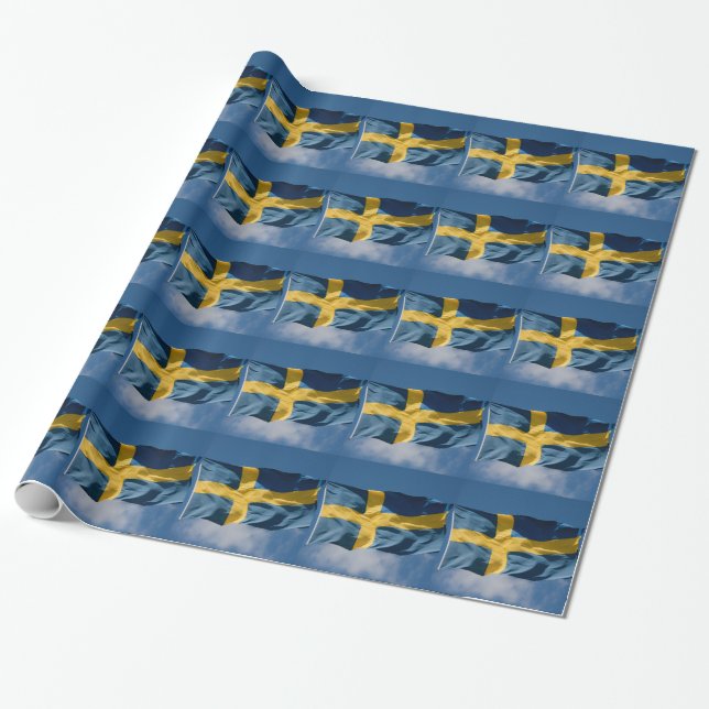 Svenska flagga presentpapper (Utrullad)