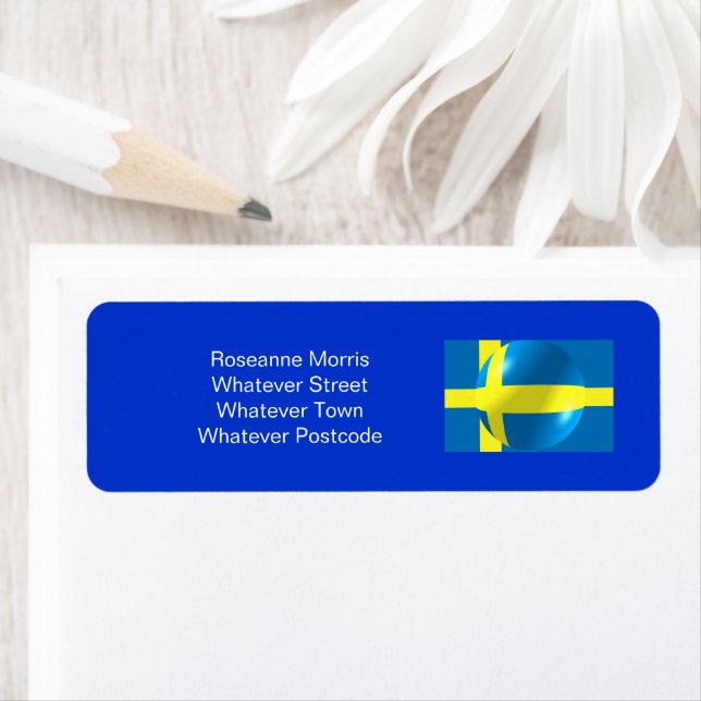 Svenska Flagga returadressetikett Returadress Etikett (Insitu)