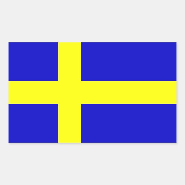 Svenska Flagga Sticker Rektangulärt Klistermärke (Framsida)
