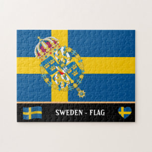 Svenska Flagga & svenska land / Sverige Jigszawa P Pussel