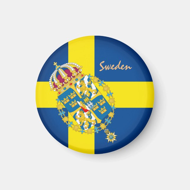 Svenska flagga & Sverige helgdag, resa/sport Magn Magnet (Framsidan)