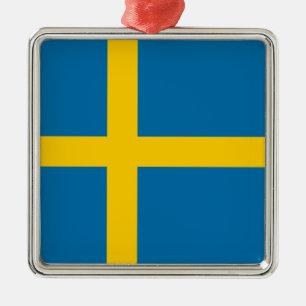 Svenska Flagga (Sverige) Julgransprydnad Metall