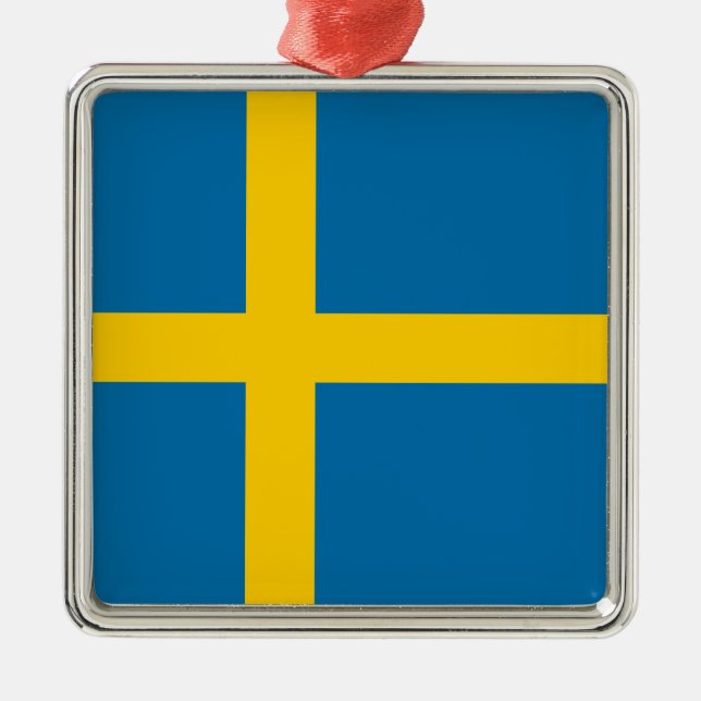 Svenska Flagga (Sverige) Julgransprydnad Metall (Framsidan)