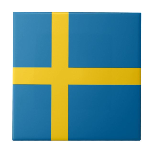 Svenska Flagga (Sverige) Kakelplatta (Framsidan)