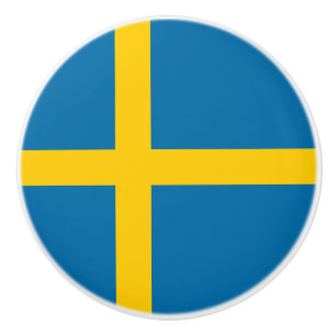 Svenska Flagga (Sverige) keramiskt knopp
