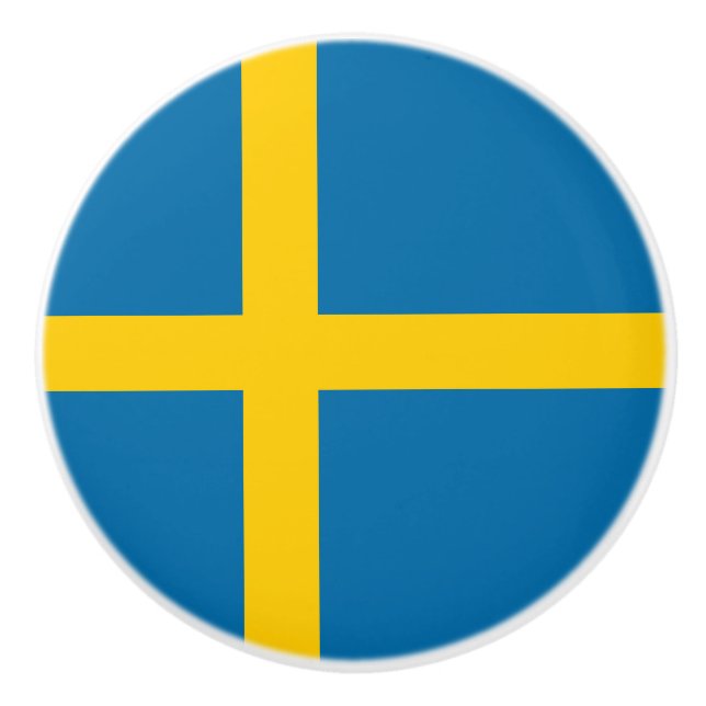 Svenska Flagga (Sverige) keramiskt knopp (Framsidan)