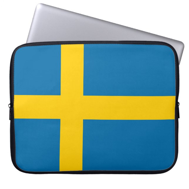 Svenska Flagga (Sverige) Laptop sleeve (Framsidan)