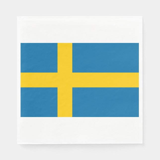 Svenska Flagga (Sverige) Pappersservett (Framsidan)