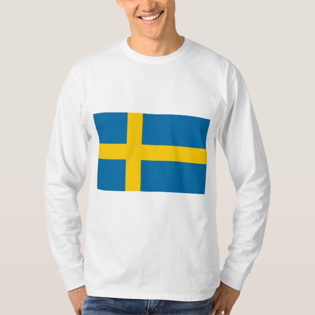 Svenska Flagga (Sverige) T Shirt (Framsida)